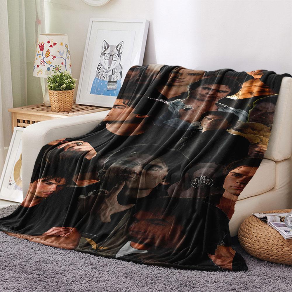 1PC The Vampire Patterned Flannel Blanket Suitable For All Seasons for Home Decor Warmth and Comfort Gifts Holiday Present