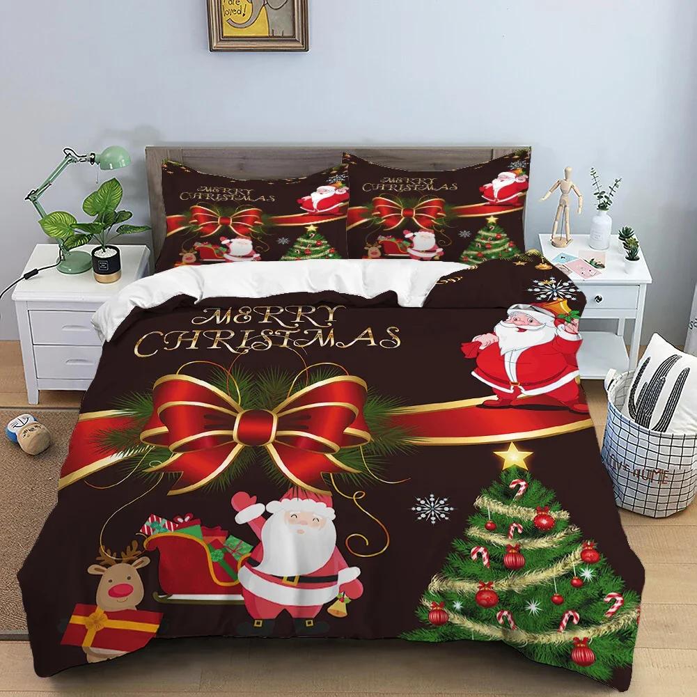 Christmas 3D Printing Digital Printing Bedding Set Duvet Cover Comforter Bed Single Twin Full King Queen Size Bedding Set Kids