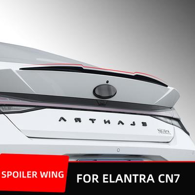 Styl V dla Elantra CN7 21 22 23 tylna pokrywa bagażnika Spoiler samochodowy skrzydła czarny wzór węgla zewnętrzna aktualizacja tuningu