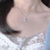 Fashion Blue Crystal Pendant Choker Necklace for Women's Zircon New Year Gift Party Festival Clavicle Chain Jewelry