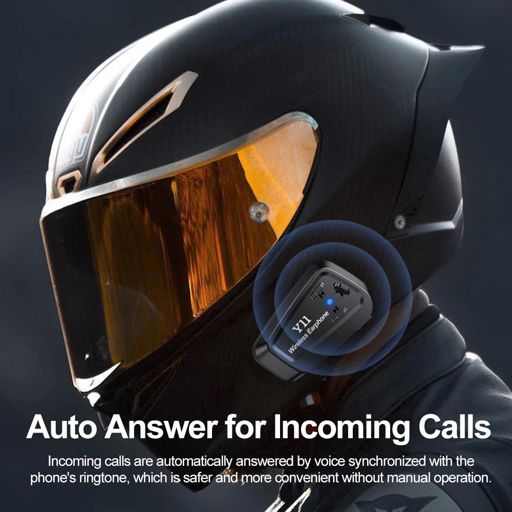 Y11 Wireless Bluetooth5.3 Motorcycle Helmet Headset Handsfree Call Kit Waterproof Music Player Speaker Earphone