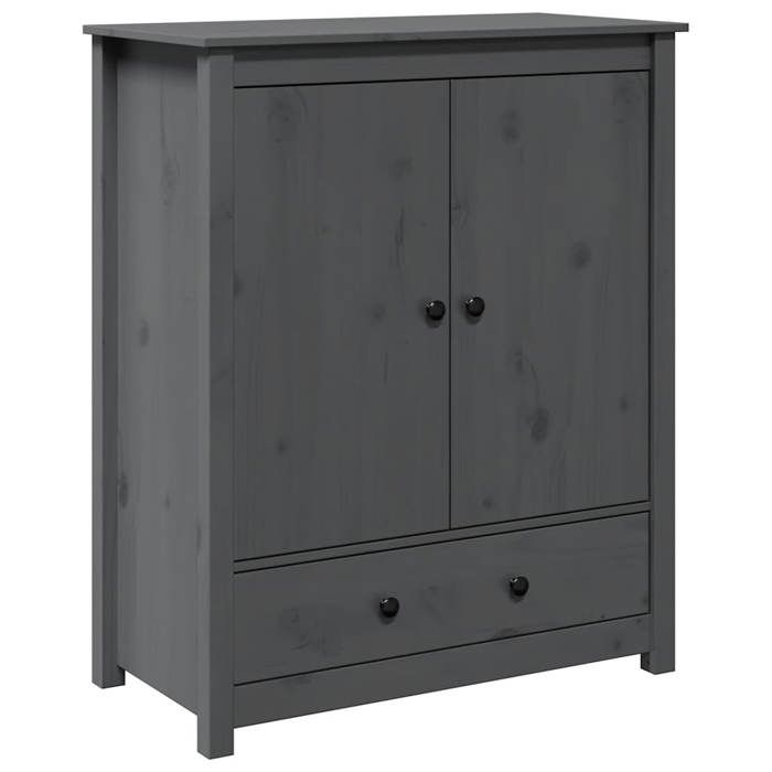 823516 vidaXL Buffet Grey 83x41.5x100 Cm Solid Pine Wood