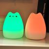 Seven-Color Silicone Cat Lamp: Cute Cartoon Pet Night Light with Warm Atmosphere Glow
