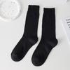 Female Summer Thin Vertical Bar Hollow Solid Color In The Tall Tube Pile Pile Cotton Socks