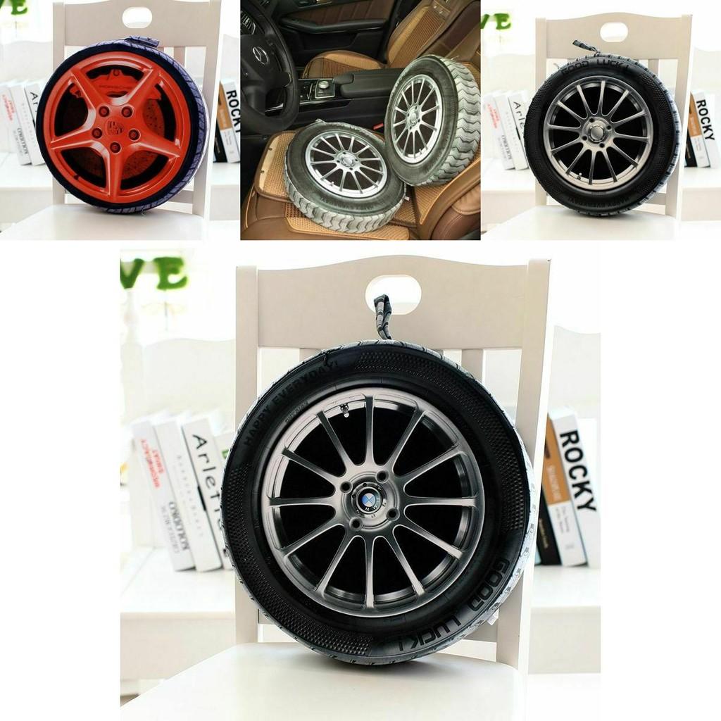 Adorable 3d Print Pillow Car Wheel Tire Plush Cushion For Car And Home Decor