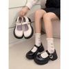 Black versatile college style platform small leather shoes women's new summer Mary Jane shoes love