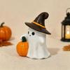 Resin Halloween Ghost With Pumpkin Ornament Mini Desktop Decor For Desk Window Sill Holiday Photo Prop Gift