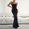 Knitted Dress Halter Neck Solid Color Wrapped Hip Sexy Slim Fit Women's Autumn Winter