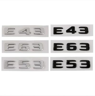 1pc 3D ABS Black Chrome Letters Car Sticker Rear Trunk Emblem Badge E43 E53 E63 Logo For AMG E Class W213 W212 Accessories