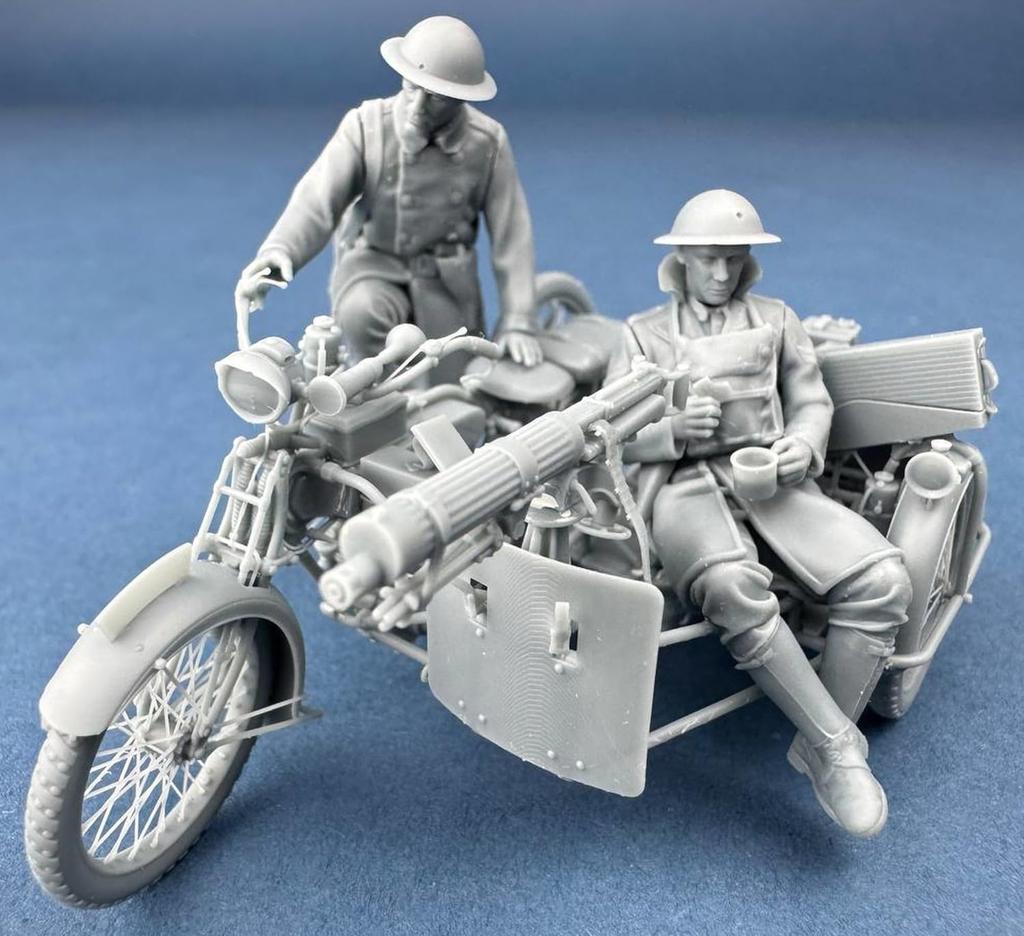 Copperstate Models 1/35 Maßstab WWI Britische Maschinengewehr-Einheit Motorradbesatzung 2 3D-Drucker-Bausatz COPF35081 (Menschen)