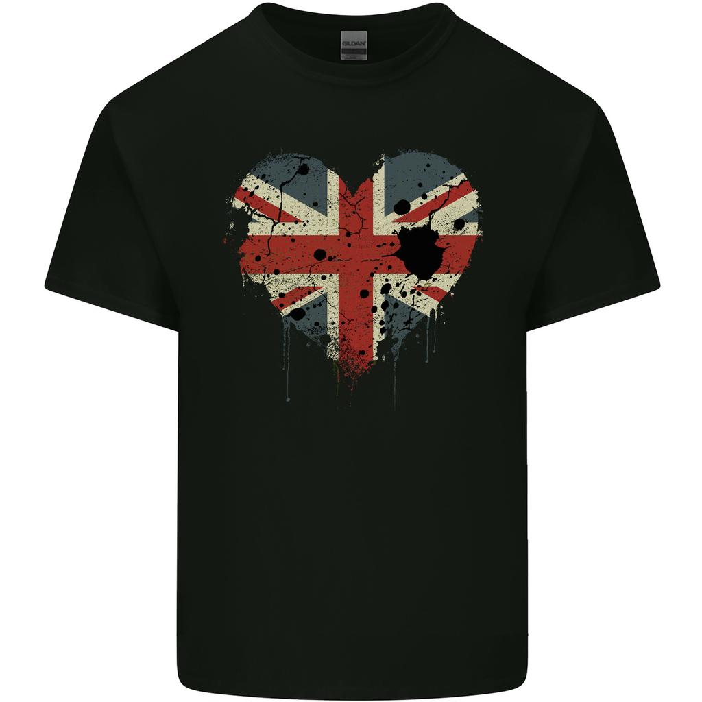 Love British Flag Union Jack Great Britain Gb Unisexs Light Cotton Tshirt
