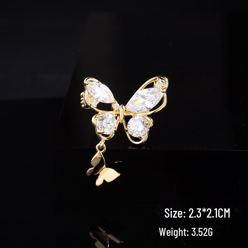 Broșă Elegantă cu Zircon Micro-Incrustat: Accesoriu de bijuterie la modă, potrivit pentru orice ținută, pentru vară