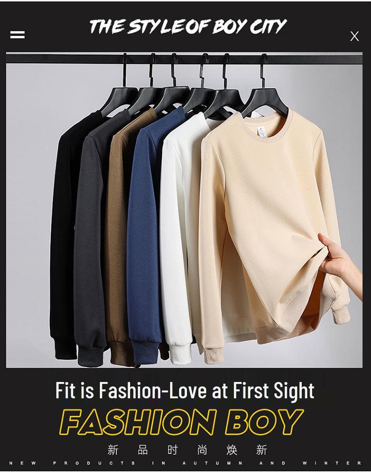 Unisex Heavyweight Cotton Crew Neck Sweatshirt - Minimalist Japanese Style