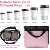 Luggage Cup Holder - Multifunctional Travel Caddy - Fits Suitcase Handles, Also, As A Stroller & Automotive Cup Holder - Pink