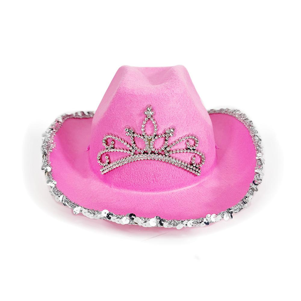 Pink Cowgirl Hat Tiara Cowboy Hat Dress Up Costume Clothes for Kids Pretend Play Party Favors Western Cowboy Hat for Boys Girls