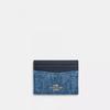 Coach Slim Id Card Case With Quilting Gold Indigo
