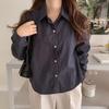 New Arrivals Open Run Women Oversized Plain Daily Office Shirt