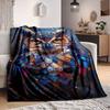 1pc Owl Feather Print Blanket - Lightweight Flannel Fleece with Digital Printing, Soft Warm for Sofa, Travel, Camping, Office Yy251018329