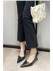 2025 Spring/Autumn Lambskin Commuting Pointed-Toe Low-Cut Women's Versatile Professional Fashion Heels