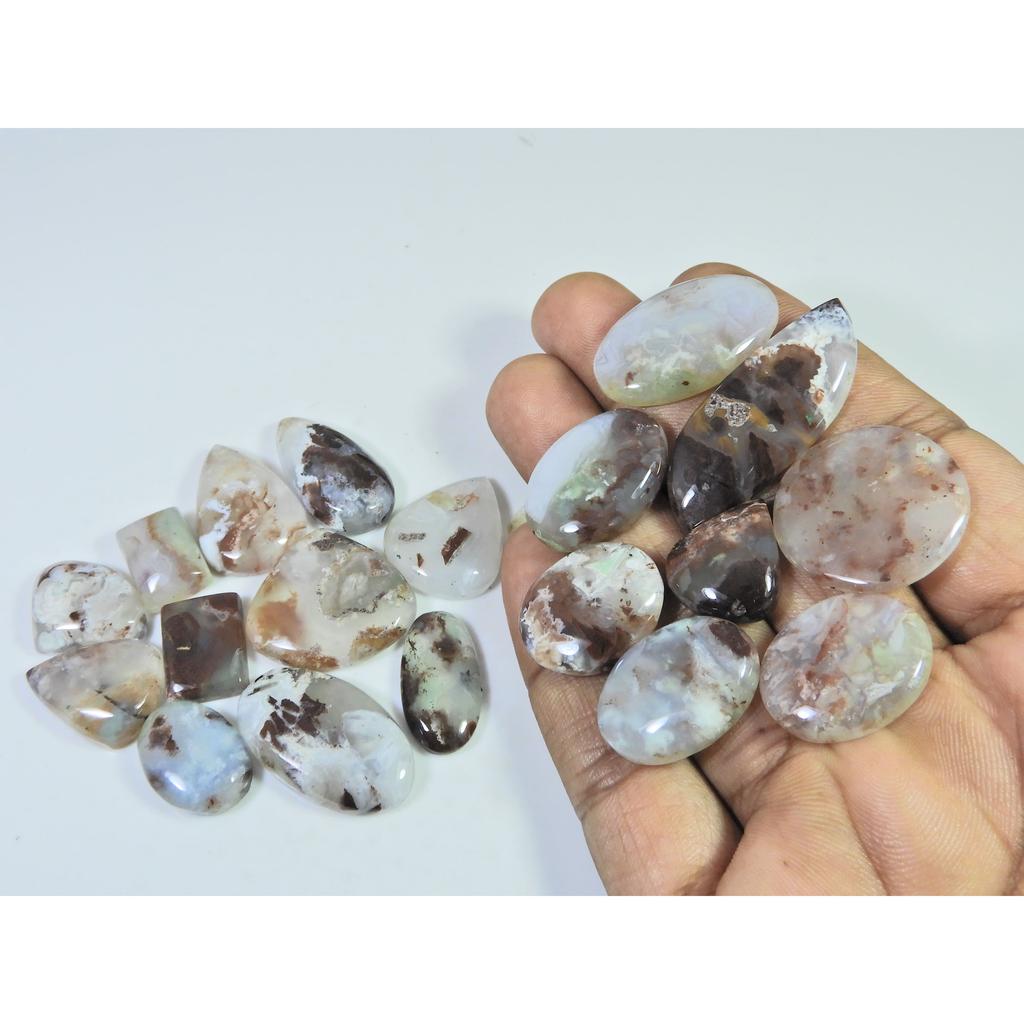 330Cts. Natural Chrysoprase Mix Shape Cabachon Loose Gemstone 19 Pcs Lot C-2565