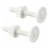 Plastic Toilet Lid Replacement Screw Kit with Fixing Accessories 2PCS White