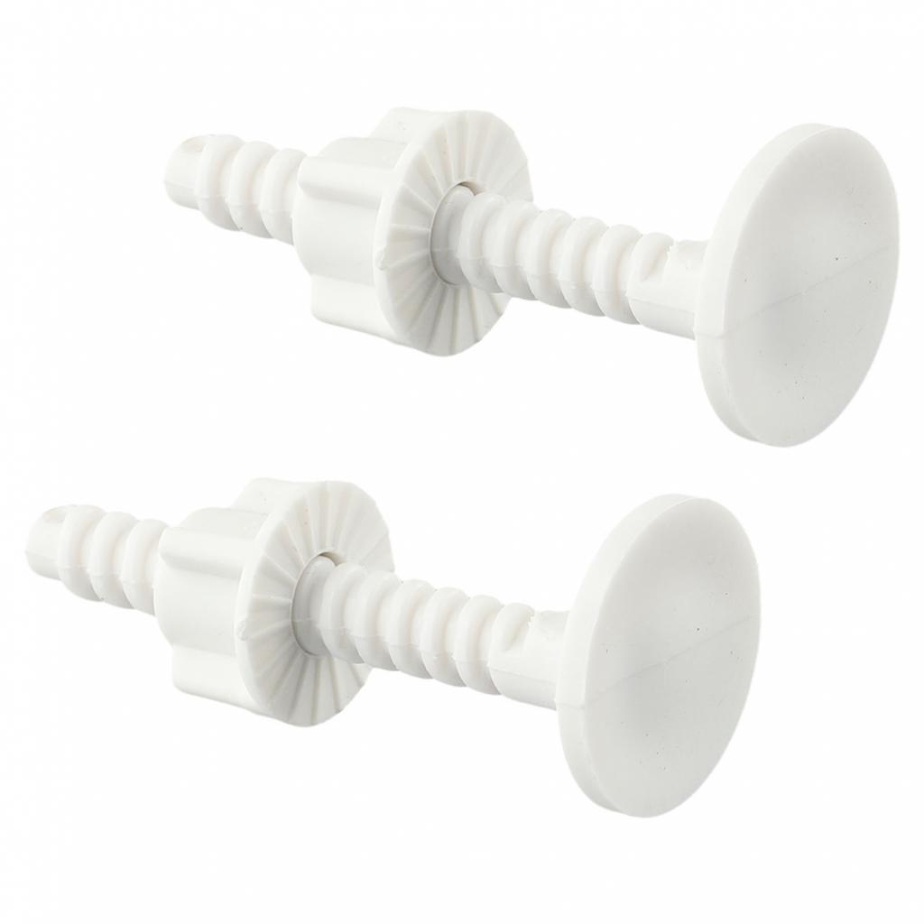 Plastic Toilet Lid Replacement Screw Kit with Fixing Accessories 2PCS White