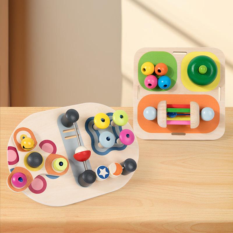Baby Montessori Holz-Beschäftigungstafel mit Lernbausteinen für Kleinkinder Hand-Auge-Koordination