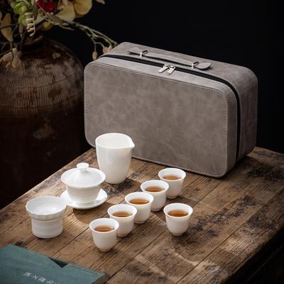 Cerámica suet jade porcelana juego de té de viaje Empresa comercial Banco corporativo Industria del vino Regalos del Festival de Medio Otoño