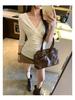 Women's Slim-Fit Tencel Wool V-Neck Mid-Sleeve Top - Korean Style, Spring/Summer 2026 Collection
