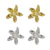 Fashionable Statement Gold Florals Earrings Pearls Flower Studs Accessory for Women Elegant Jewelry Statement Pieces