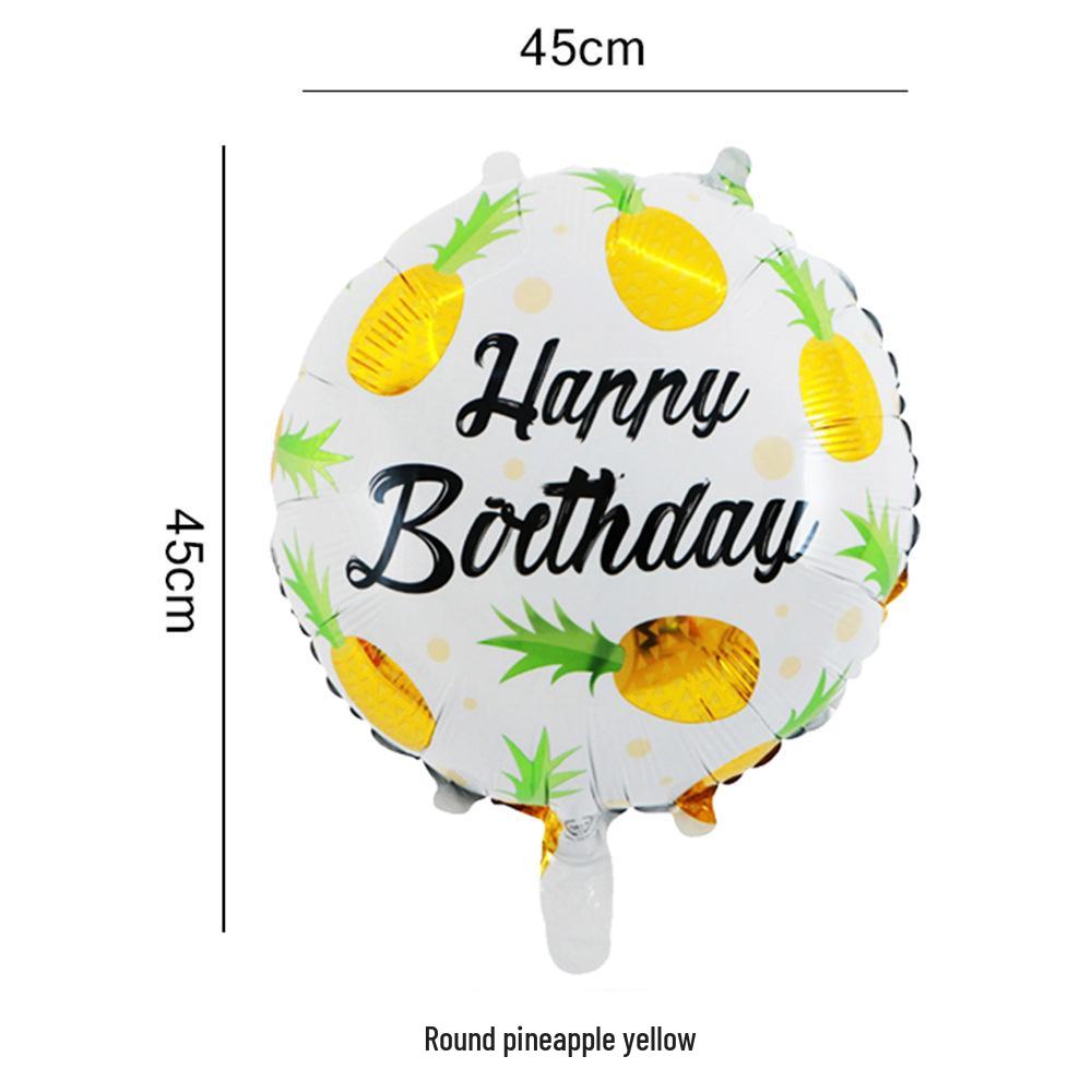 

18-дюймовый круглый алюминиевый шар в виде гавайского фламинго с бокалом вина и листиком. Round 18-inch Pineapple Yellow