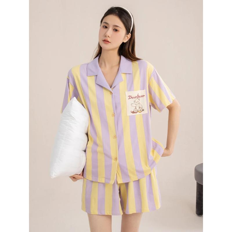 

Женская летняя пижама с короткими рукавами, свободного кроя, модная, удобная и повседневная, можно носить как верхнюю одежду, домашняя одежда XXL