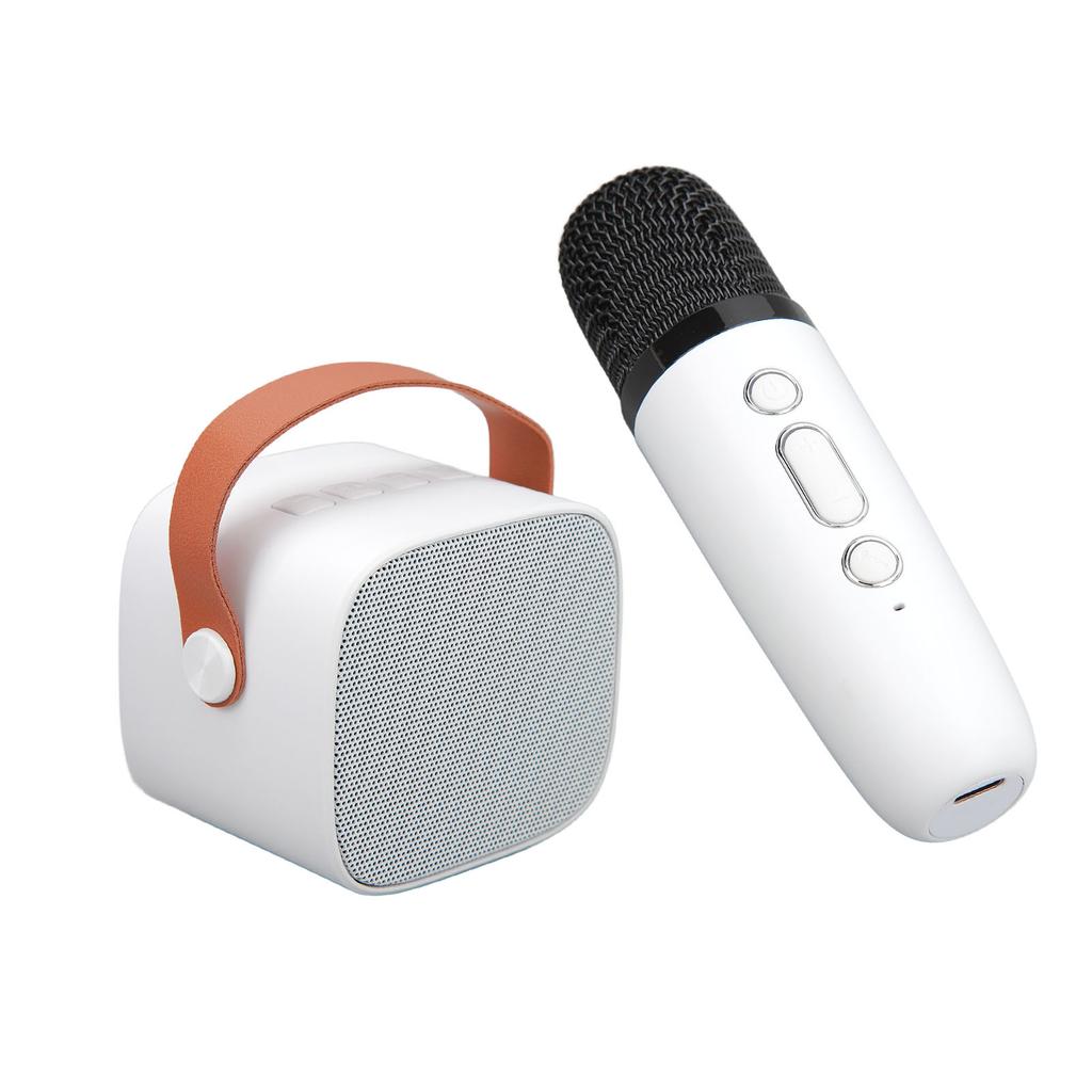 Mini Bluetooth Speaker Portable Wireless Speaker Karaoke Machine With Microphone For Home Party Birthday White