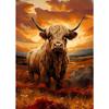 Scottish Highland Cow Wild Animal Nordic Nature Landscape Poster Canvas Painting Wall Art Pictures for Room Home Farmhouse Decor