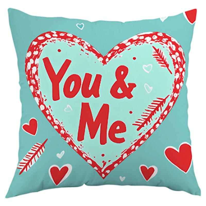 

New Valentine s Day Pillow Cover, Love Decorative Pillow Cover, Home Sofa Bedside Cushion Pillow Cover Short plush 45X45CM pillow cover