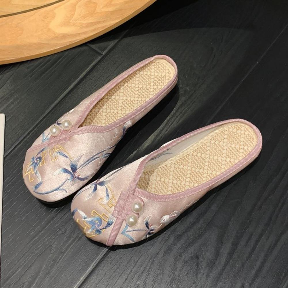 Slippers Woman Ethnic Style Baotou Slippers for Women with Soft Soles Vintage Women's Sandals Women's Home Slippers Outside