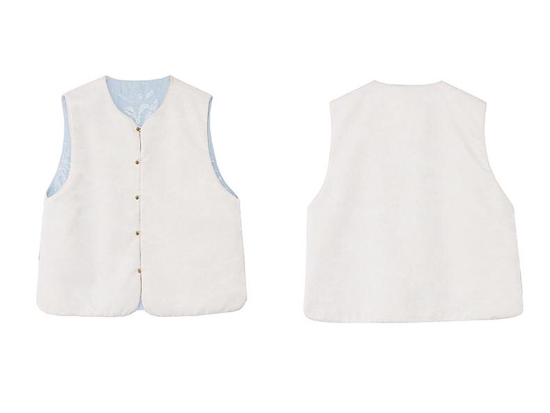 2025 Spring Women's Reversible Embroidered Ramie Vest in Chinese National Style (CY8121)