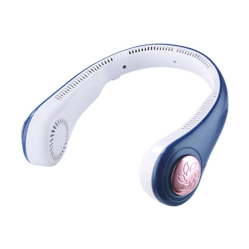 

Foldable Silent Neck Fan: Leafless, USB-Powered, for Outdoor Sports белый/синий