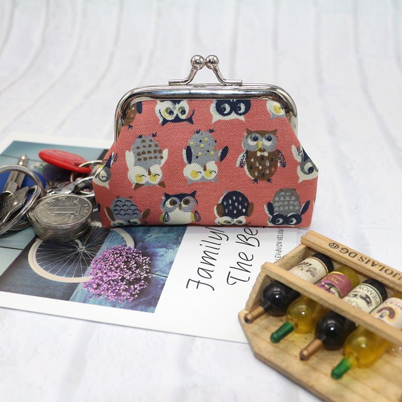 Cute Cartoon Printed Owl Coin Purse Wallet Hasp Pocket Money Purse Wedding Candy Bag