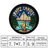 Black Round Landscape Embroidery Patch - Cloth Sticker for Decoration & Repair