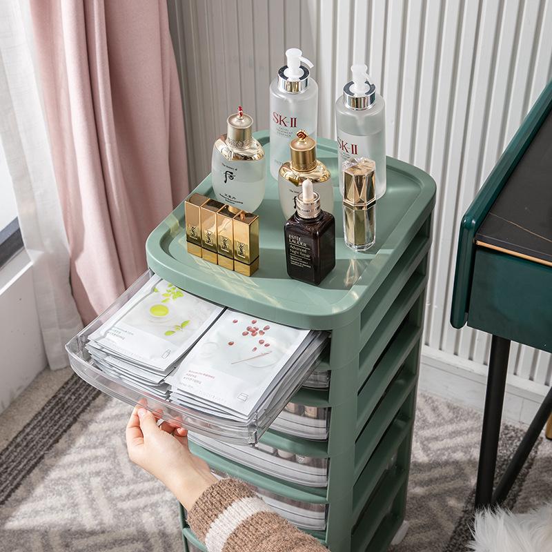Akrylowa szafka do przechowywania makijażu z szufladami i ruchomymi półkami