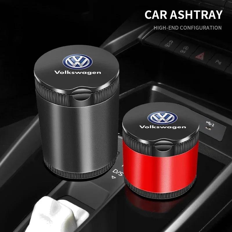 B6 VW For Volkswagen Car Cigarette Ashtray Cup LED Light Portable Detachable For VW GTI Polo Golf Passat Tiguan Arteon Touareg T