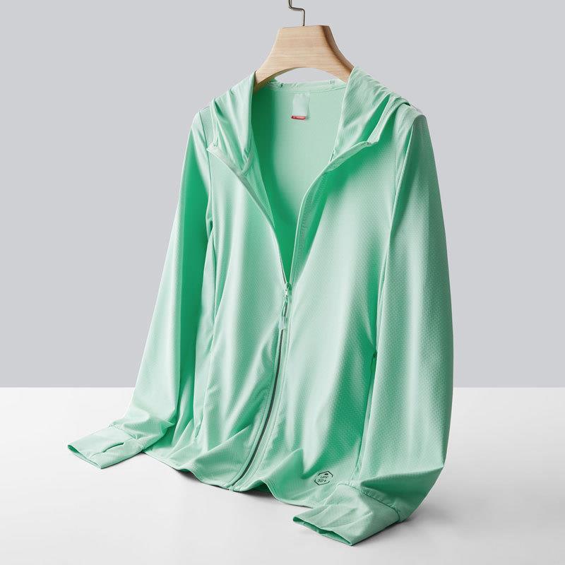 Jachetă de protecție solară din mătase de gheață pentru femei, rezistentă la UV, subțire, respirabilă, costum de protecție solară