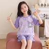 Girls' Summer Pajama Set 2026: Cartoon Short Sleeve Top & Shorts for Kids