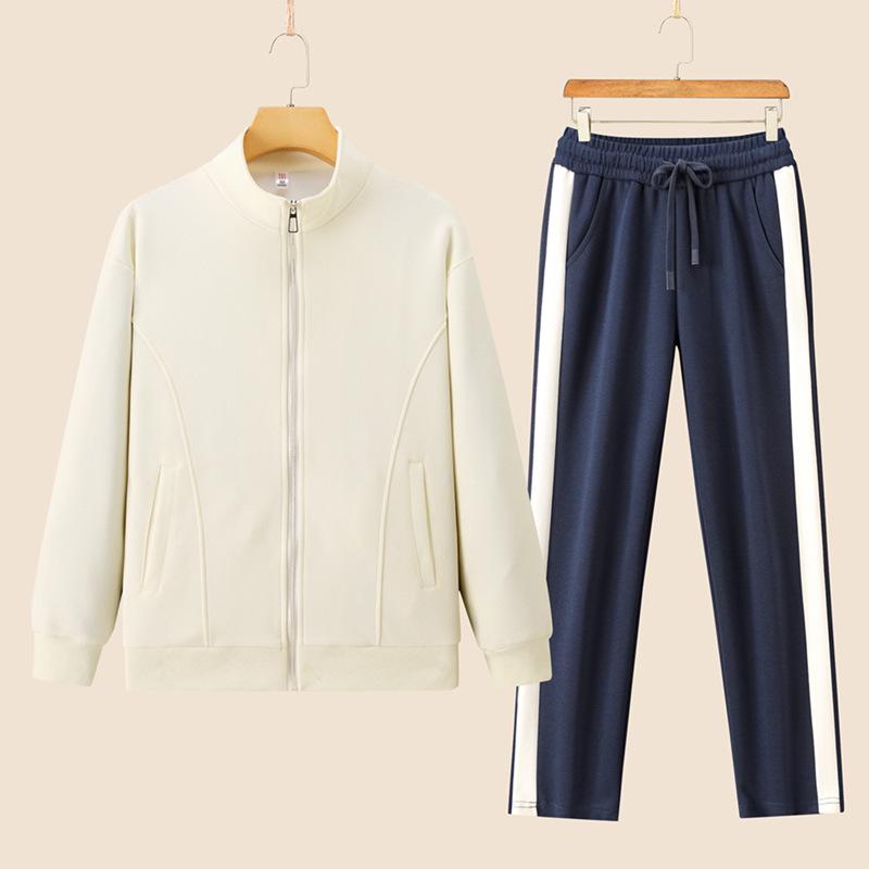Women's Spring & Autumn Casual Running Two-Piece Set: Long Sleeve Top & Loose Pants, Breathable & Fashionable