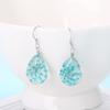 Original Hand-Wound Water Drop Dried Flower Specimen Earrings Qingren, Student Gift E88