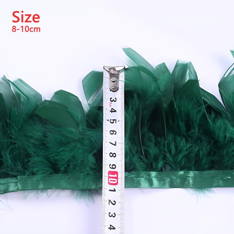 1Yard Feather 8-10cm Fringe Strip For Sewing Turkey Crafts Party 0.91Meter/Pack Bulk Blue Black White Ribbon Long Clothing Trim