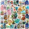 10/30/50PCS Cartoon World PVC Sticker Aesthetic Decoration Scrapbooking Korean Stationery Supplies