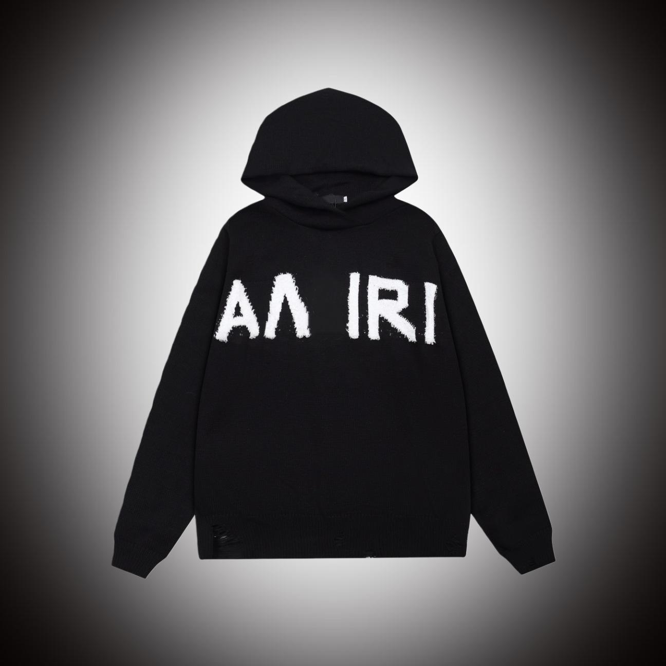 

Autumn & Winter Unisex Distressed Hooded Sweater with Letter Jacquard & Tassels - Loose Fit & Versatile M чорний