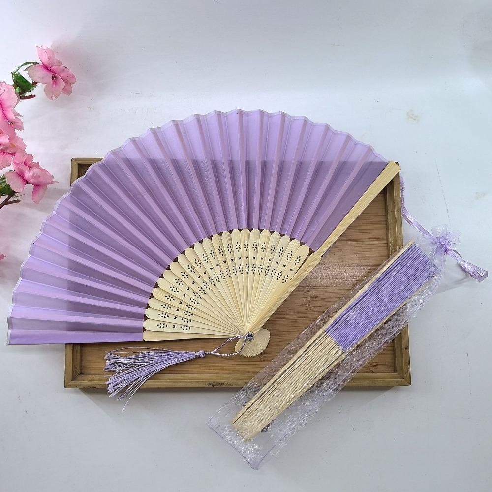 Wear Resist Folding Fan Cooling Tool Bamboo Hand Fan Fashionable Silk Hand Fan Festival Party